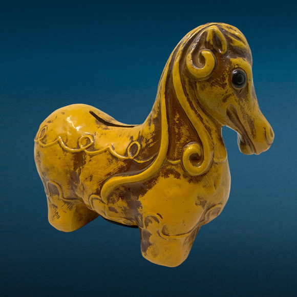 Vintage 1970's Stylized Horse Chalkware Bank Japan Collectible Mid Century MCM - Picture 3 of 7